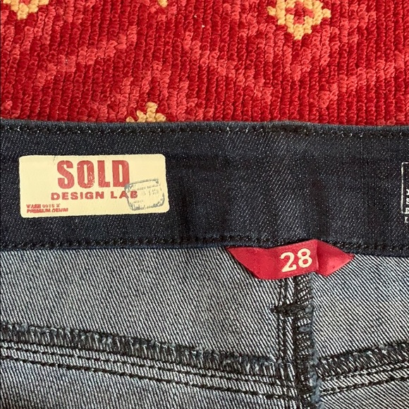 SOLD design lab Black Jean shorts with coating 28 - Picture 3 of 3